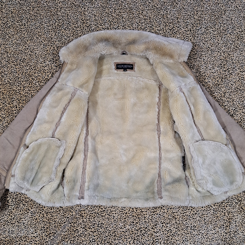 π(Final price) STEVE MADDEN LEATHER WINTER COAT-M - Picture 6 of 13